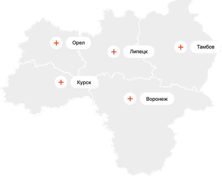 Карта с городами